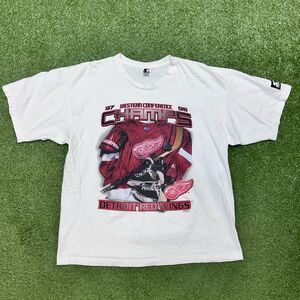 Vintage Starter Detroit Red Wings 1997 - 98 Western Conf Champs Tee Size Large
